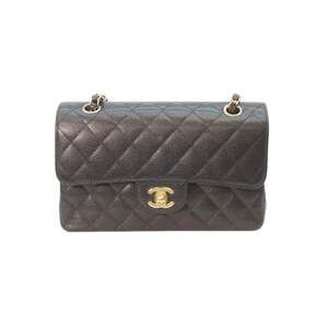 CHANEL Black Double Flap Matelassé 23